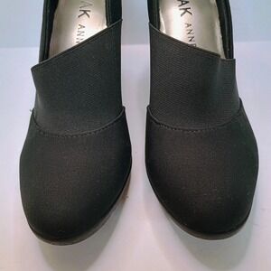 AK Anne Klein Xayden iFlex Black 3" Block Heel Comfort Arch Pump Sz7 Office Suit